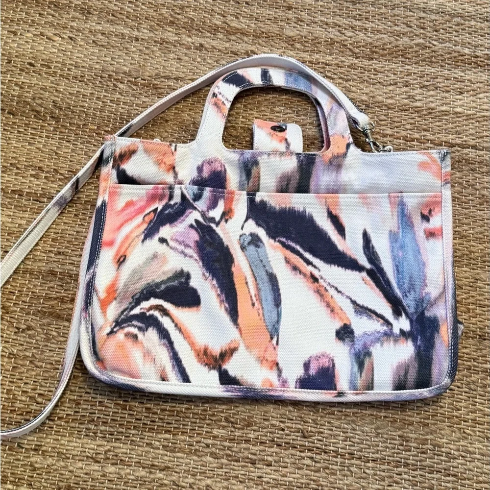 Vince Camuto Cream and Black Tote Bag with Sophisticated Design